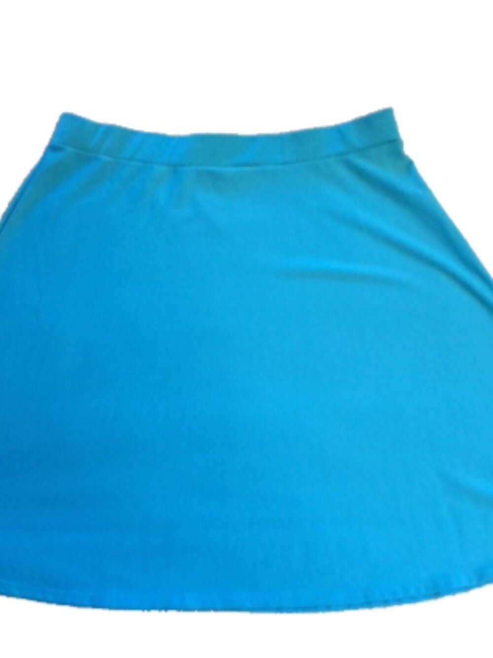 Women's Size 2X Blue Elastic Waist Pull On Knee Length Stretch Skirt